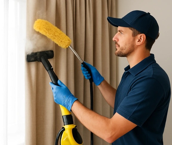 Trusted residential curtain cleaning technician Matty Curtain Cleaning currumbin QLD